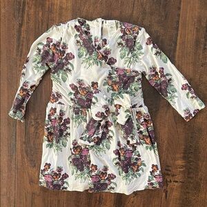 Floral Wrap Dress with bow